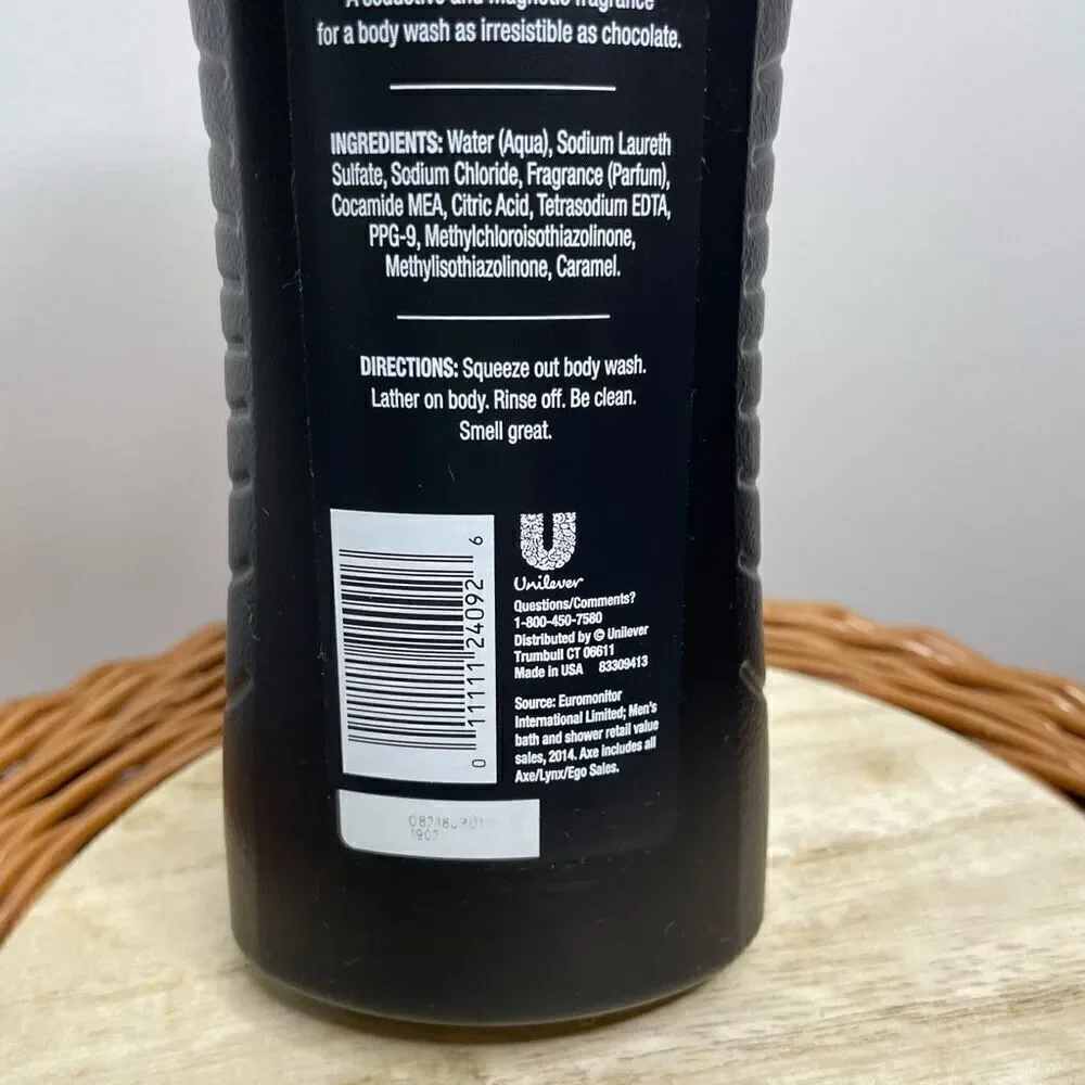 New AXE‎ Dark Temptation Body Wash 24 oz Dark Chocolate Scent Discontinued Soap